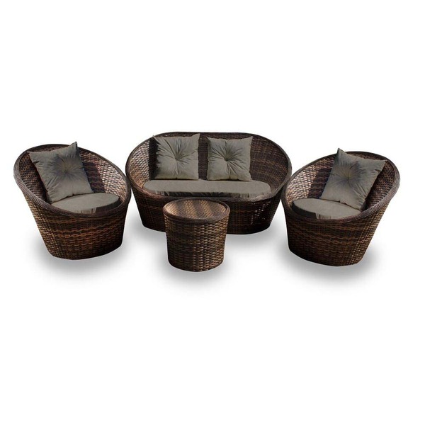 Conjunto De Sofá Fibra Sintética Bola - 1 Sofá 2 L + 2 Poltro