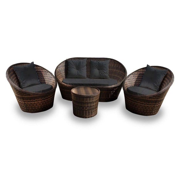 Conjunto De Sofá Fibra Sintética Bola - 1 Sofá 2 L + 2 Poltro