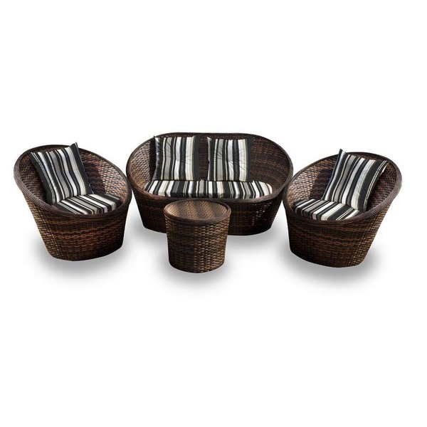 Conjunto De Sofá Fibra Sintética Bola - 1 Sofá 2 L + 2 Poltro