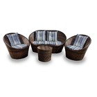 Conjunto De Sofá Fibra Sintética Bola - 1 Sofá 2 L + 2 Poltro