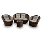 Conjunto De Sofá Fibra Sintética Bola - 1 Sofá 2 L + 2 Poltro