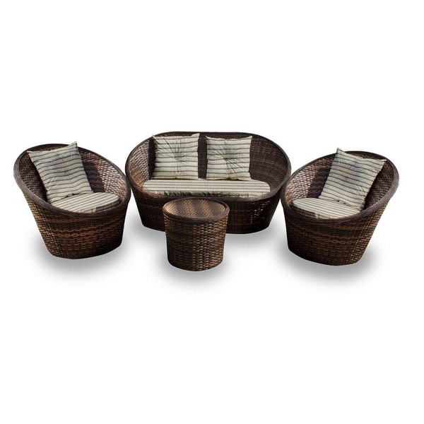 Conjunto De Sofá Fibra Sintética Bola - 1 Sofá 2 L + 2 Poltro