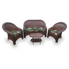 Conjunto De Sofá Fibra Sintética Karibe - 1 Sofá 2l + 2 Poltr