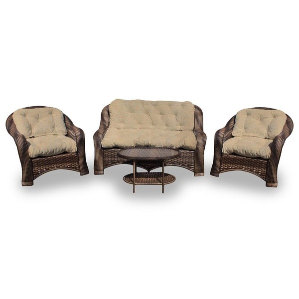 Conjunto De Sofá Fibra Sintética Melo - 1 Sofá 2 L + 2 Poltro