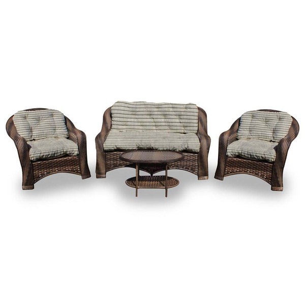 Conjunto De Sofá Fibra Sintética Melo - 1 Sofá 2 L + 2 Poltro