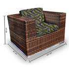 Conjunto De Sofá Fibra Sintética Quadrado - 1 Sofá 2l + 2 Pol