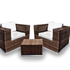 Conjunto De Sofá Fibra Sintética Quadrado - 2 Poltronas + 1 M