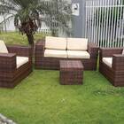 Conjunto De Sofá Fibra Sintética Quadrado Aço - 1 Sofá 2l + 2