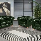 Conjunto De Sofá Luís Xv 2 Lugares + 2 Poltronas Chesterfield