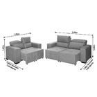 Conjunto De Sofá Rússia 2,00 Mts + 1,50 Mts Pluma Cinza