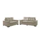 Conjunto De Sofás 2 E 3 Lugares Cairo Suede Bege
