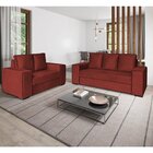 Conjunto De Sofás 2 E 3 Lugares Califórnia Vermelho