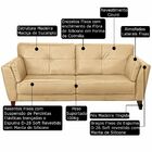 Conjunto De Sofás 2 E 3 Lugares Sala De Estar Pés De Madeira