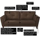 Conjunto De Sofás 2 E 3 Lugares Sala De Estar Pés De Madeira