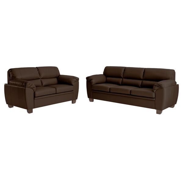 Conjunto De Sofás 2 E 3 Lugares Sala De Estar Pés Em Madeira