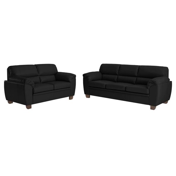 Conjunto De Sofás 2 E 3 Lugares Sala De Estar Pés Em Madeira