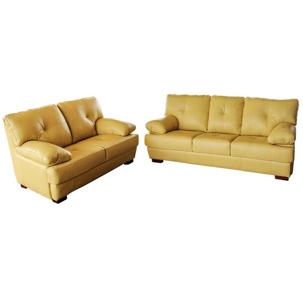 Conjunto De Sofás 2 E 3 Lugares Sala De Estar Pés Madeira Isi