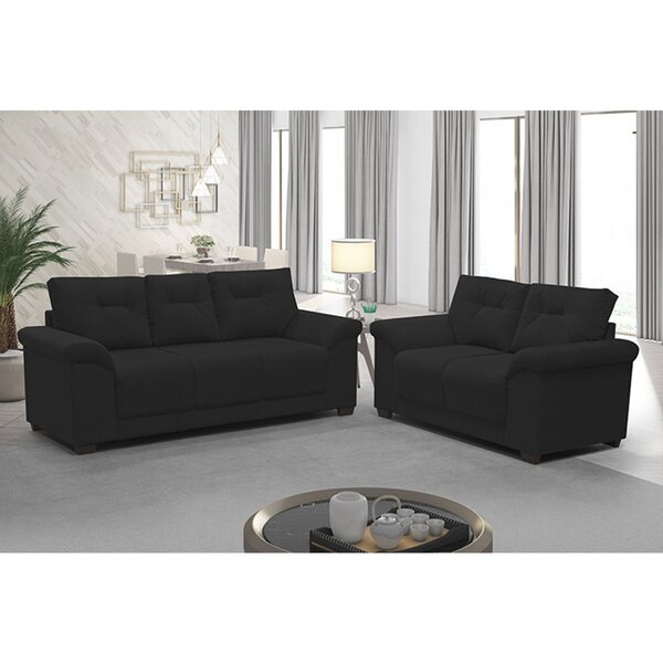 Conjunto De Sofás 2 Lugares E 3 Lugares Dubai  Preto