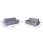 Conjunto De Sofás 3 E 2 Lugares Cristal Cinza