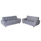 Conjunto De Sofás 3 E 2 Lugares Cristal Cinza