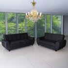 Conjunto De Sofás 3 E 2 Lugares Cristal Preto