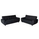 Conjunto De Sofás 3 E 2 Lugares Cristal Preto