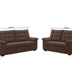 Conjunto De Sofás Estofados 3 E 2 Lugares Bertioga Marrom