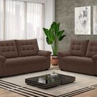 Conjunto De Sofás Estofados 3 E 2 Lugares Bertioga Marrom