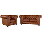 Conjunto De Sofás Sala De Estar Chesterfield Pés Madeira Cour