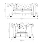 Conjunto De Sofás Sala De Estar Chesterfield Pés Madeira Cour