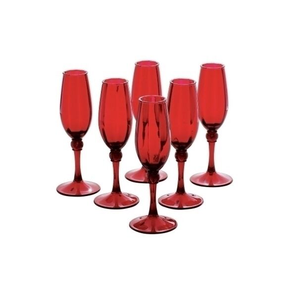 Conjunto De Taças De Acrilico Vermelho 6 Pcs