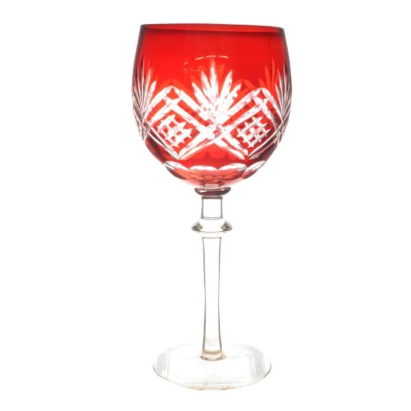 Conjunto De Taças De Cristal Lapidado - 6 Pcs - Vermelho -  3