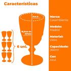 Conjunto De Taças De Vidro 360ml 6 Peças Madrid Azul – Casamb