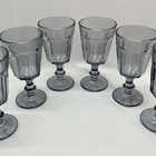 Conjunto De Taças De Vidro Color - Kit Com 6 - Cinza