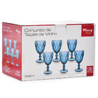 Conjunto De Taças De Vidro Diamante 349ml 6 Peças Colors Azul