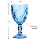 Conjunto De Taças De Vidro Diamante 349ml 6 Peças Colors Azul