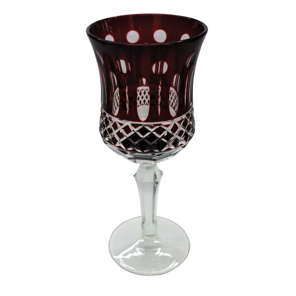 Conjunto De Taças De Vinho Em Vidro Cristalino Com Lapidacao F