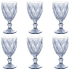 Conjunto De Taças Para Agua 325ml Diamond Azul Metalizado 6 P