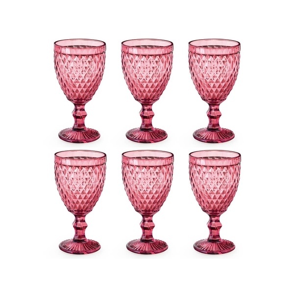 Conjunto De Taças Para Agua Verre Vermelho 6 Peças 320ml Mimo