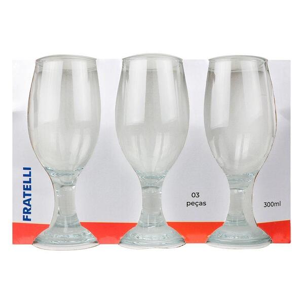 Conjunto De Taças Para Cerveja Em Vidro 300ml 3 Peças
