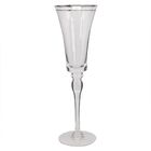 Conjunto De Tacas Para Champagne De Vidro Com Detalhes Prata