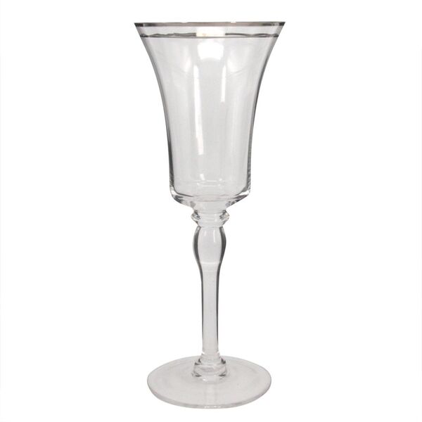 Conjunto De Tacas Para Champagne De Vidro Com Detalhes Prata