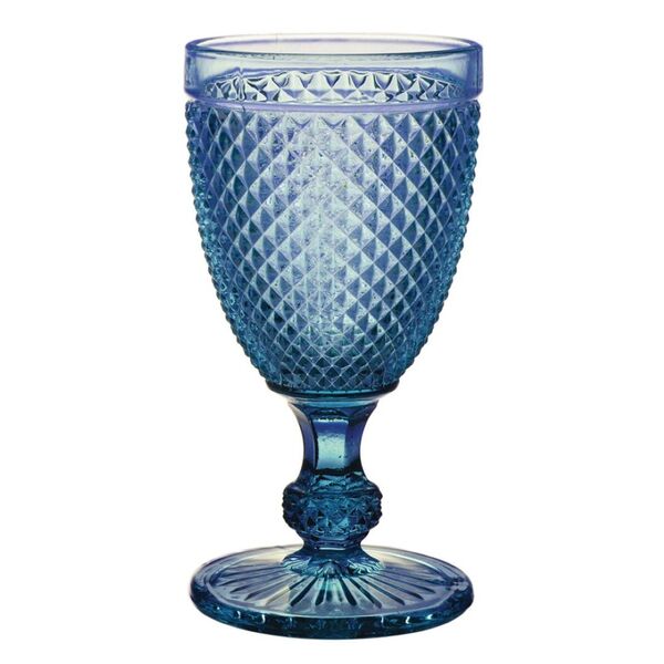 Conjunto De Tacas Para Vinho Bico De Jaca De Vidro Azul 6 Pcs