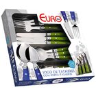 Conjunto De Talheres Rebite 24 Peças - Euro Home - Verde
