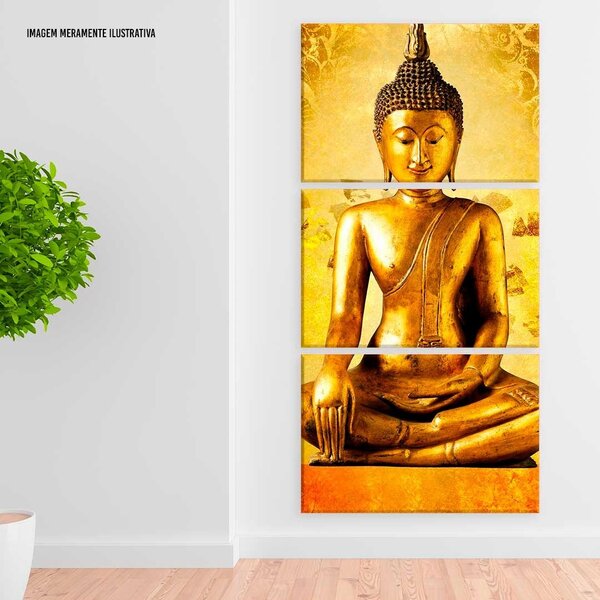 Conjunto De Telas Decorativa Buda Dourado