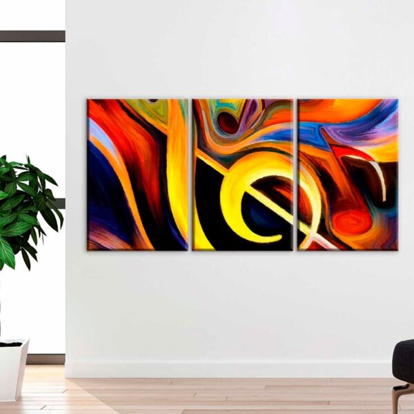 Conjunto De Telas Decorativa Clave De Sol Colorido