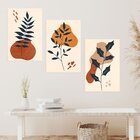 Conjunto De Telas Decorativa Flor Abstrata