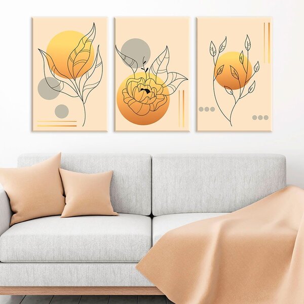 Conjunto De Telas Decorativa Floral Gold