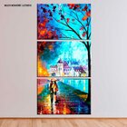 Conjunto De Telas Decorativa Noite Chuvosa