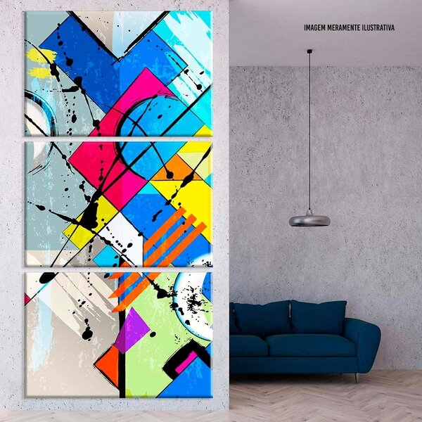 Conjunto De Telas Decorativas Abstrato Color